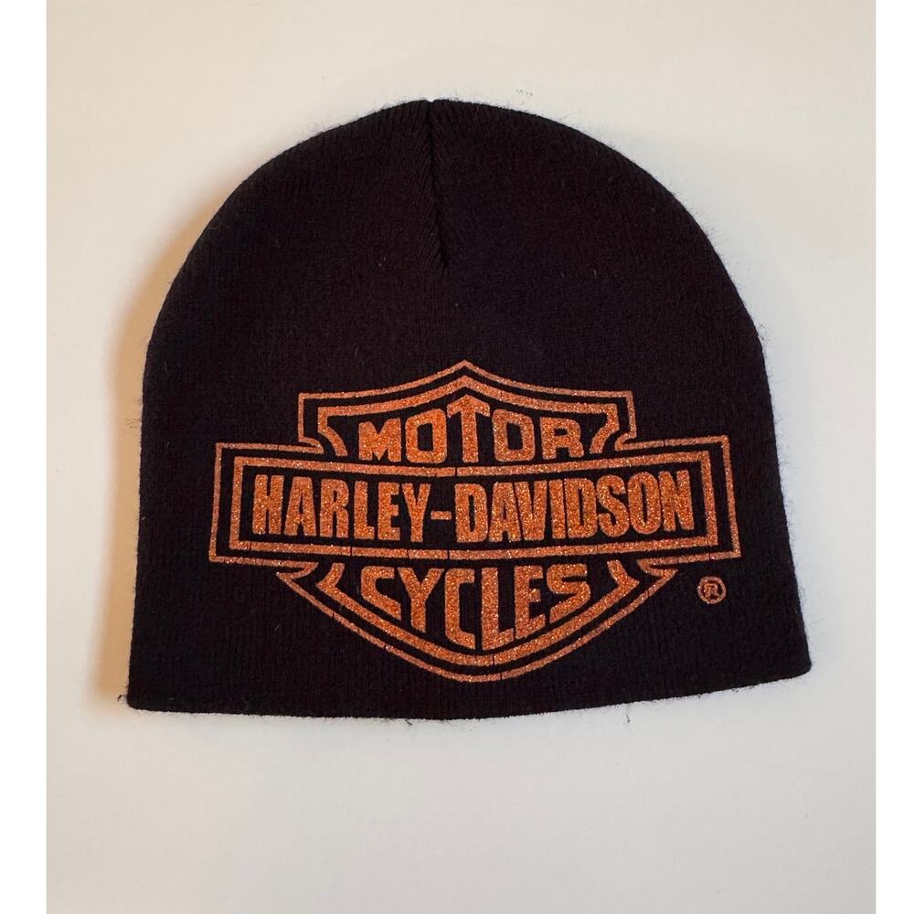 Harley Davidson Glitter Sparkle Beanie Hat Sockcap Bling Cap Biker Motorcycle